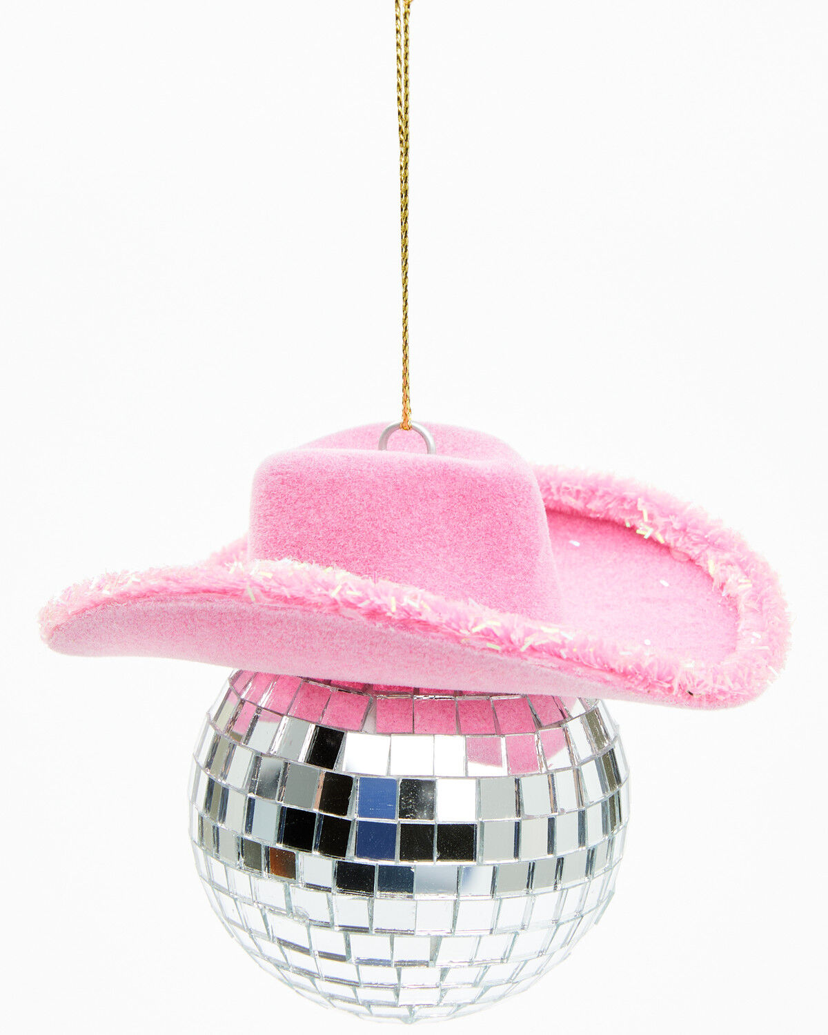 Kurt Adler Mirror Ball With Cowboy Hat Ornament