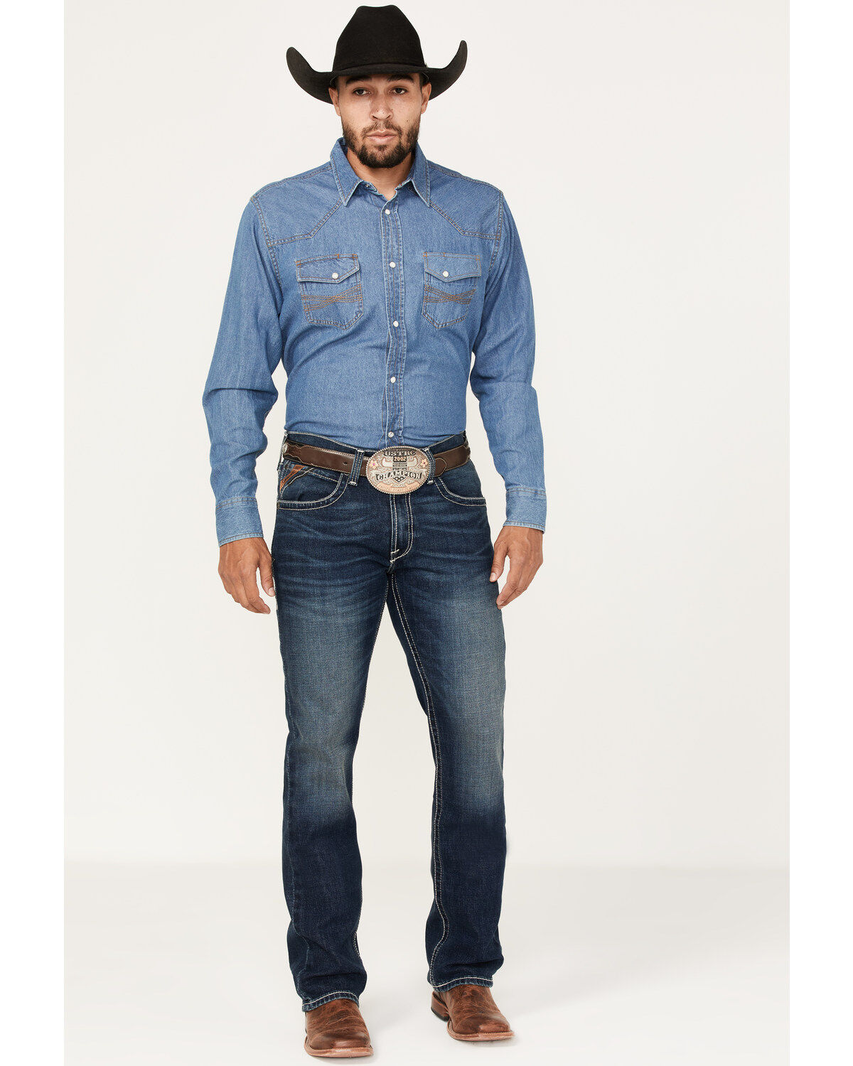 Men's Ariat M5 Ford Remming Dark Wash Stretch Straight Leg Jeans