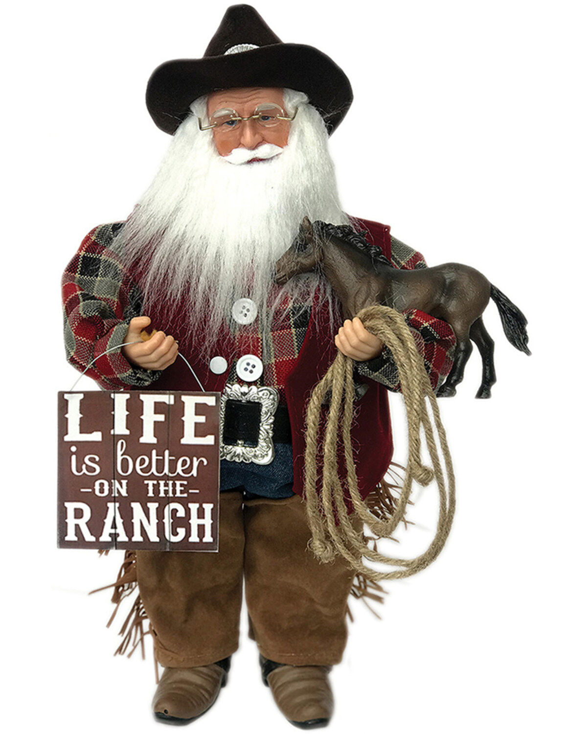 Santa's Workshop 15" Life Is Better On The Ranch Santa Figurine
