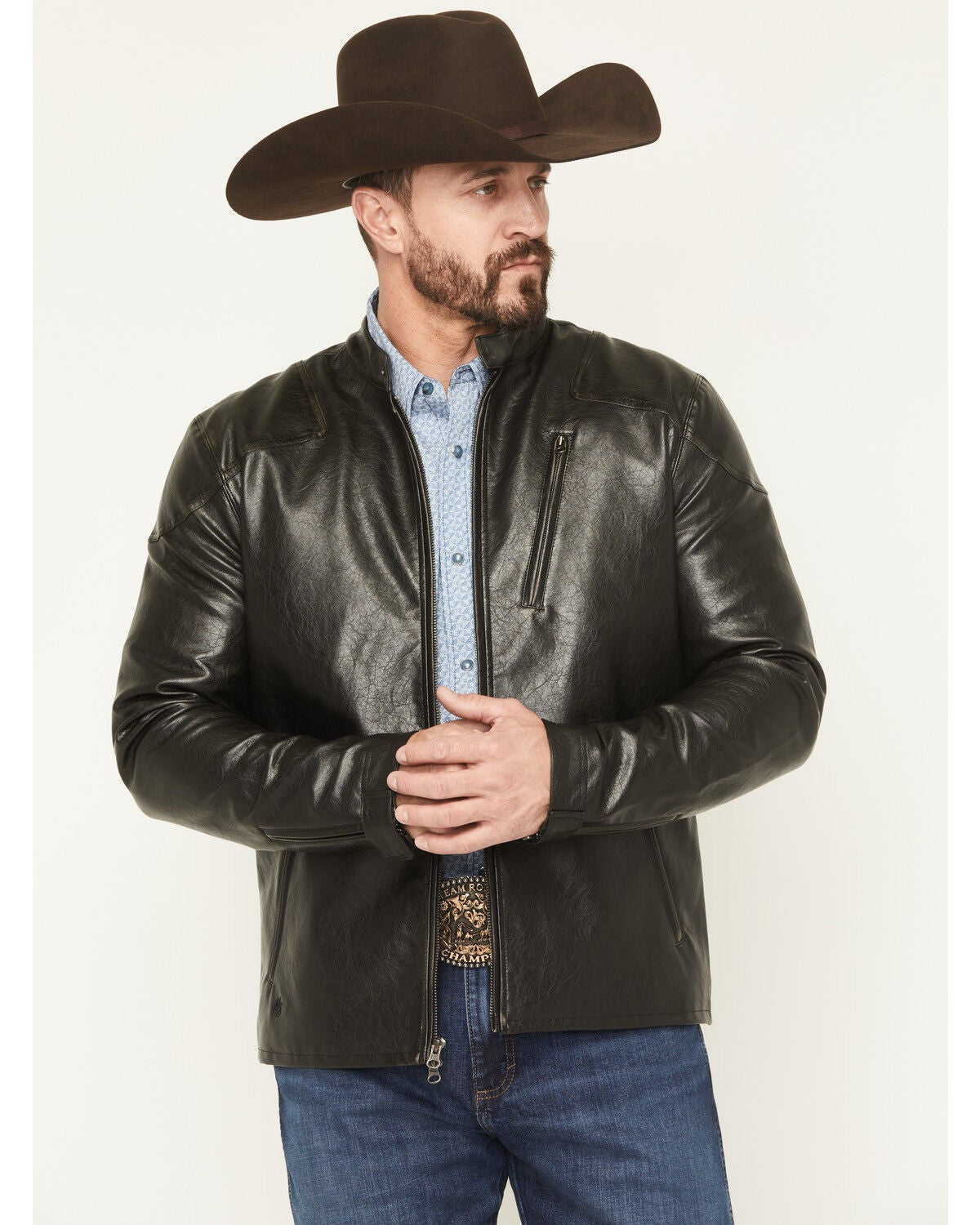 Men's Moonshine Spirit Faux Leather Moto Jacket