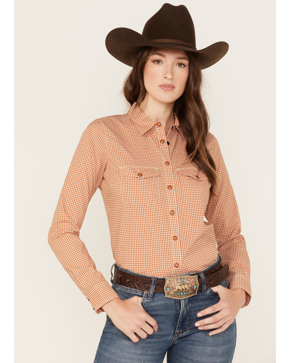 Women's RANK 45 Print Long Sleeve Vented Western Performance Shirt