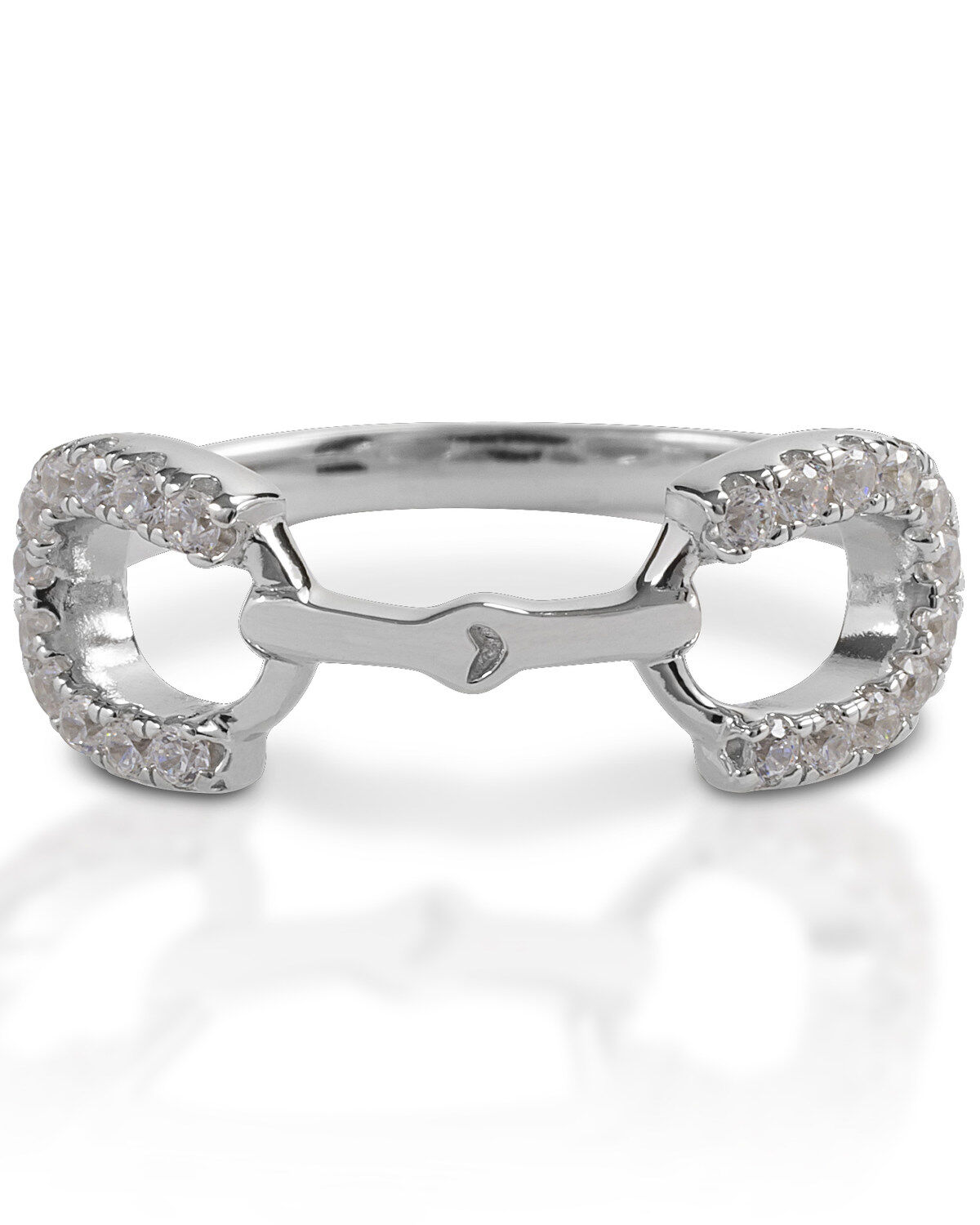 Women's Kelly Herd Clear Stones Horseshoe Bit Ring