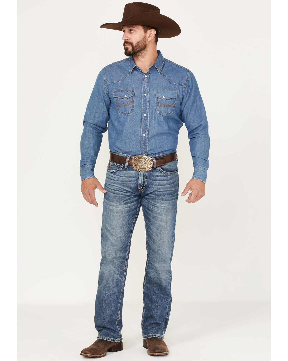 Men's Ariat M7 Branson Merrick Medium Wash Slim Straight Jeans