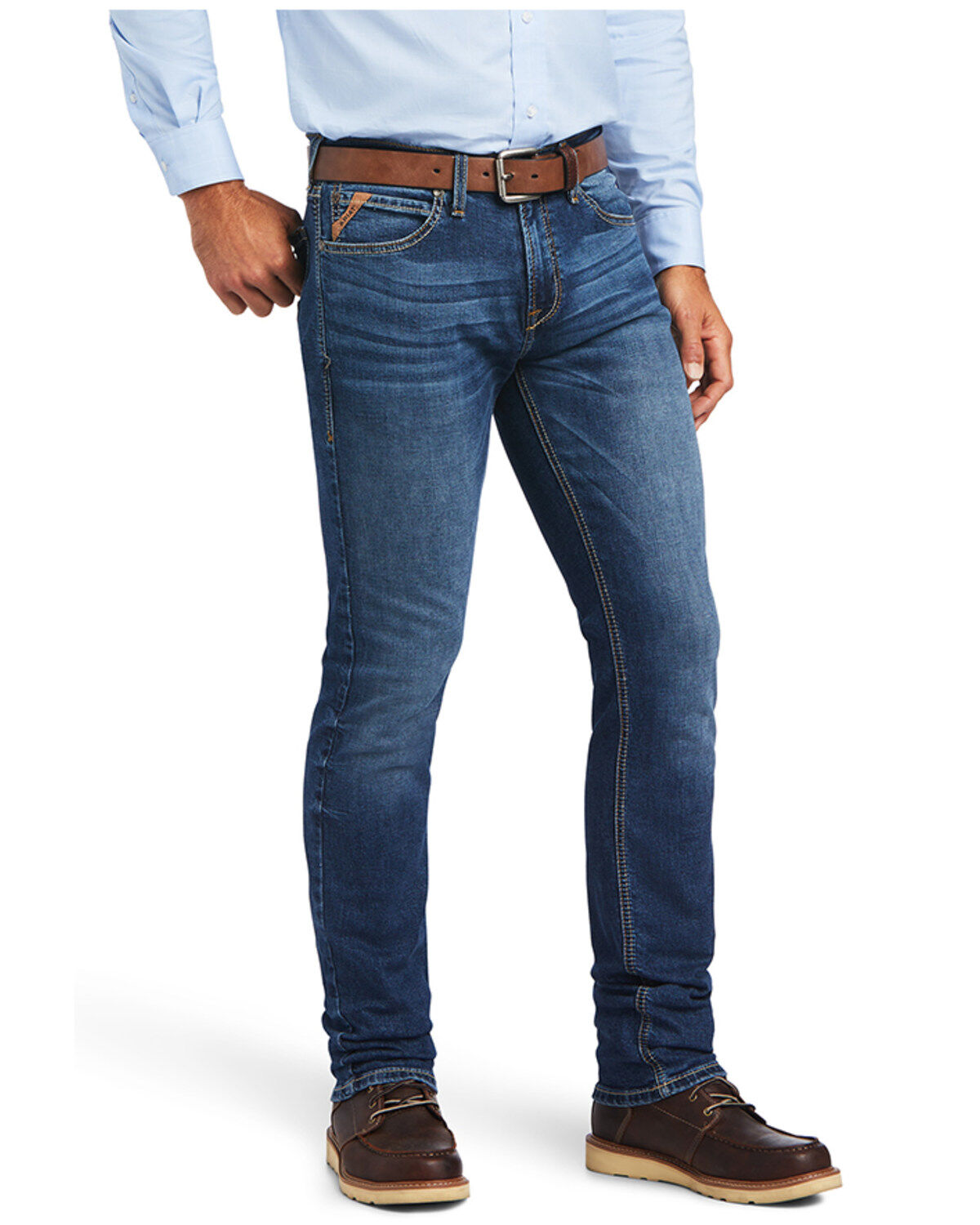 Men's Ariat M8 Kelton Bodine Medium Wash Modern Tek Stretch Slim Leg J