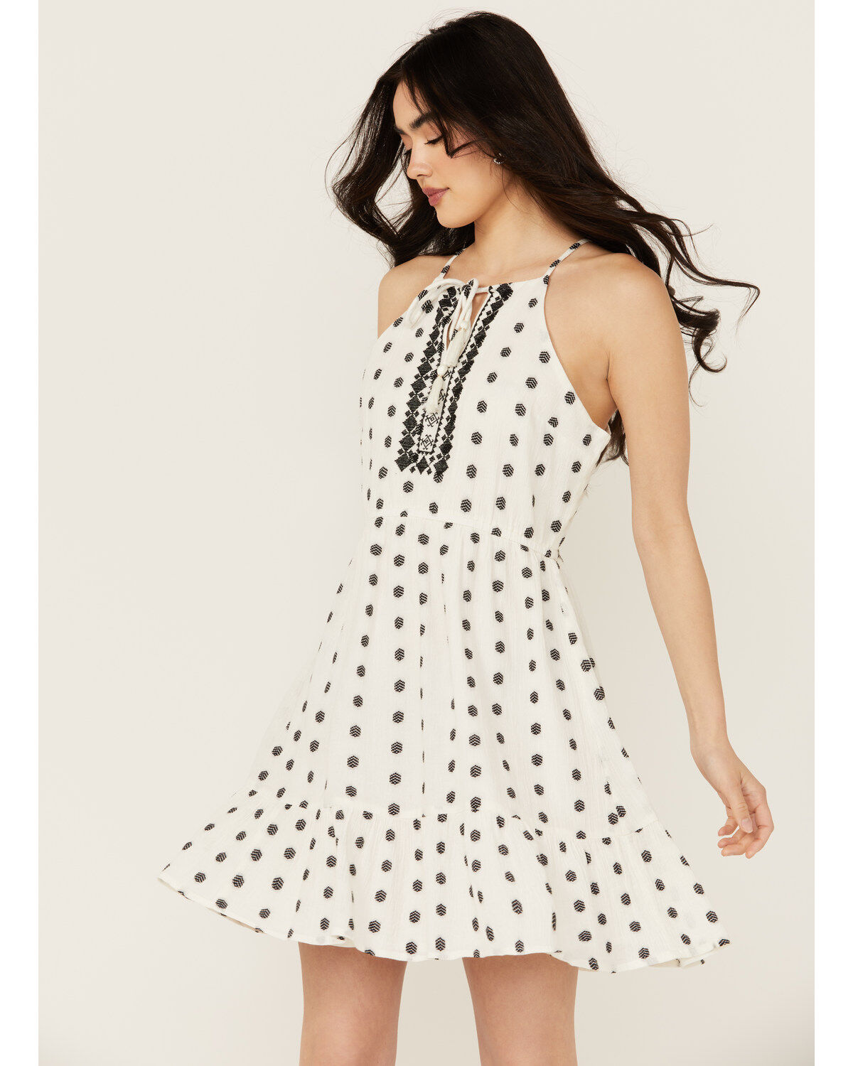 Women's Idyllwind Zelida Embroidered Halter Neck Mini Dress
