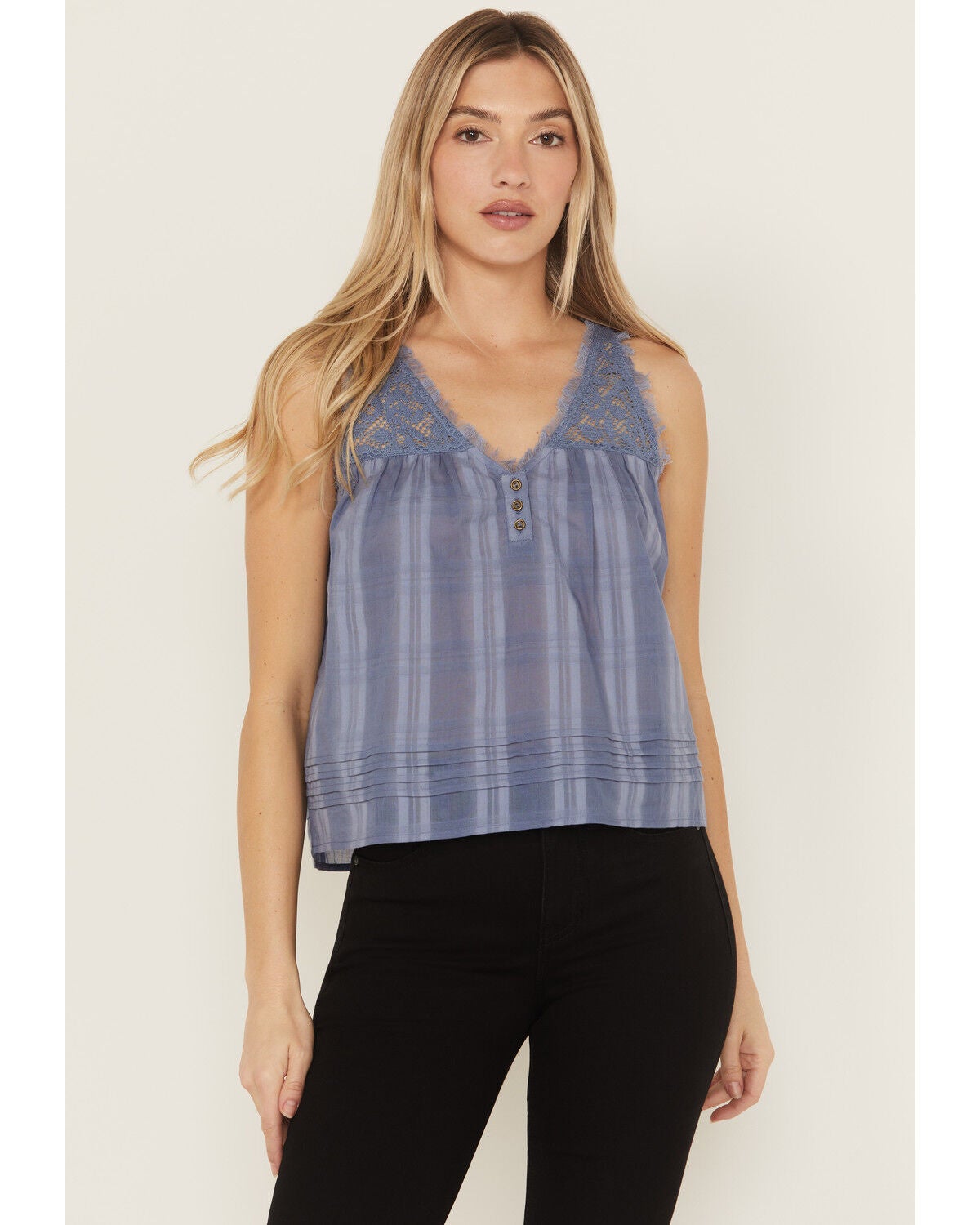 Women's Cleo + Wolf Evelyn Lace Inset Tonal Tank Top