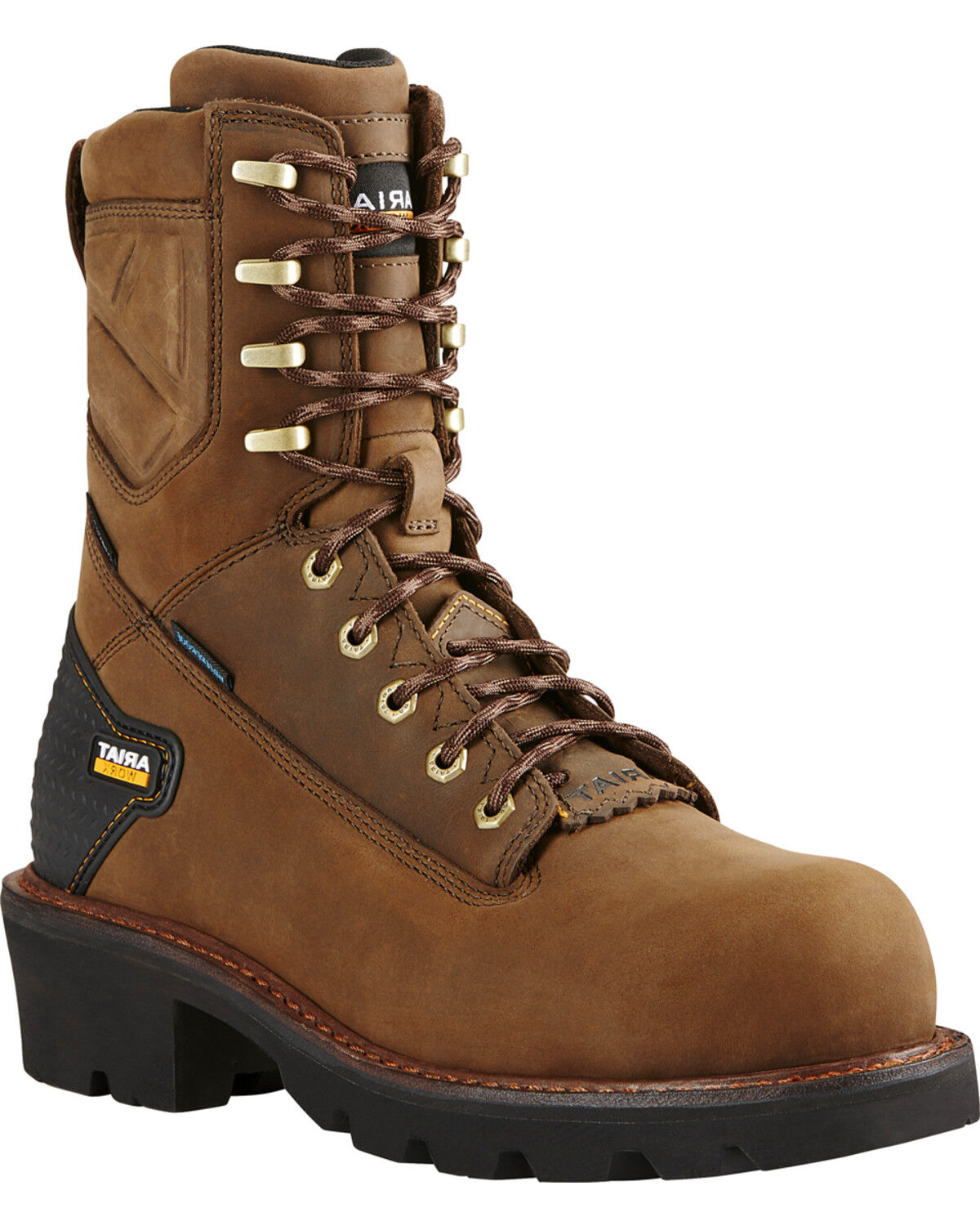 Men's Ariat Powerline H20 8" Lace-Up Work Boots - Composite Toe