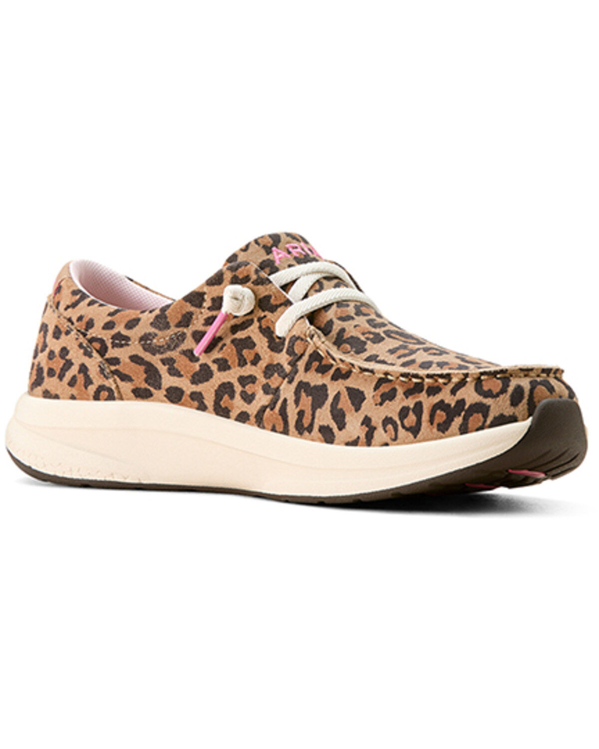 Women's Ariat Leopard Print Buckeye Casual Shoes - Moc Toe