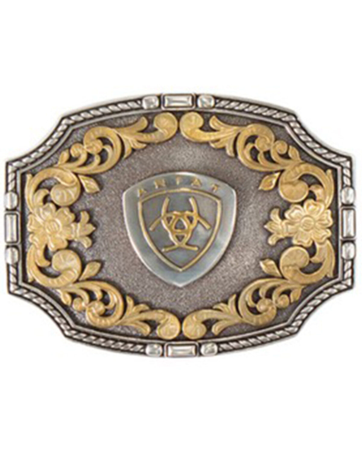 Men's Ariat Floral Rope Edge Belt Buckle