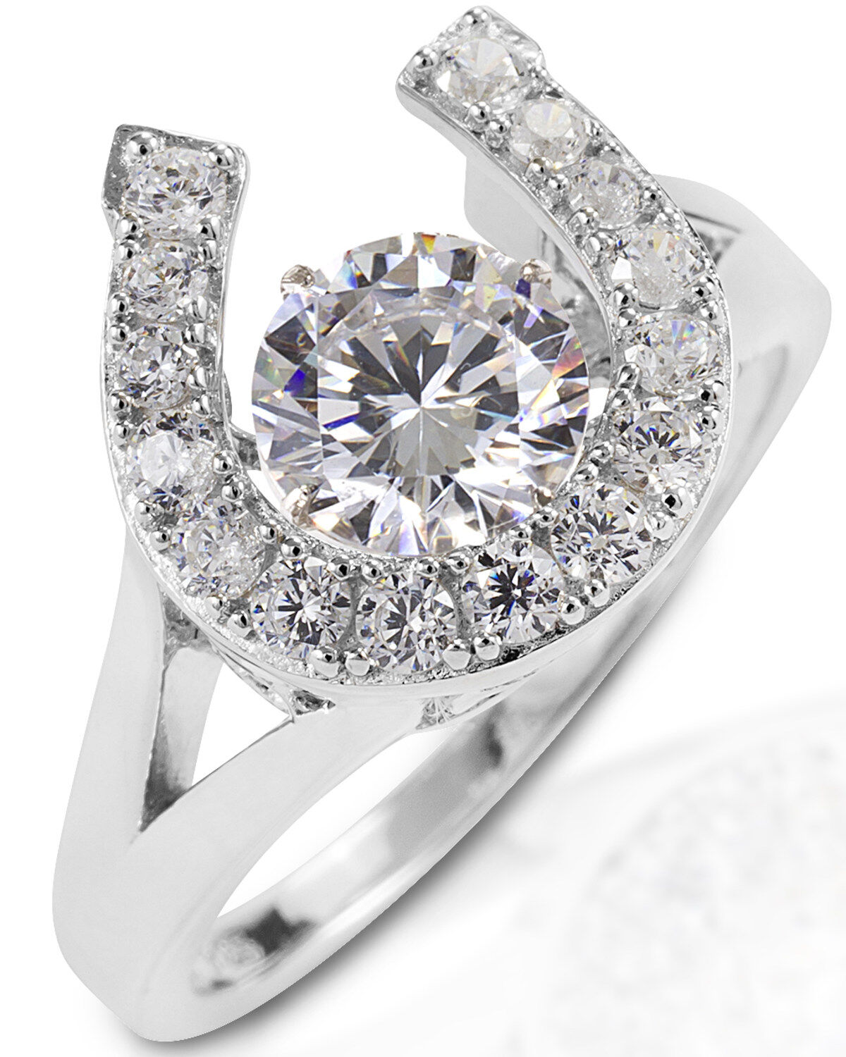 Women's Kelly Herd Dancing Stone Horseshoe Ring