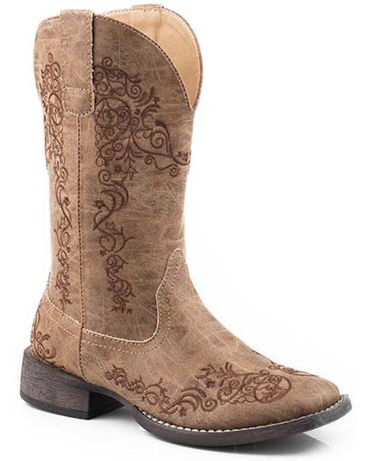 Women's Roper Riley Scroll Vintage Faux Performance Western Boots - Sq