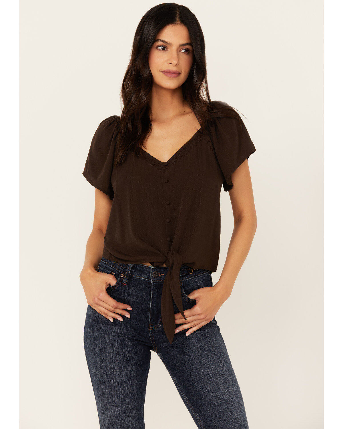 Women's Idyllwind Tern Flutter Sleeve Tie Front Top