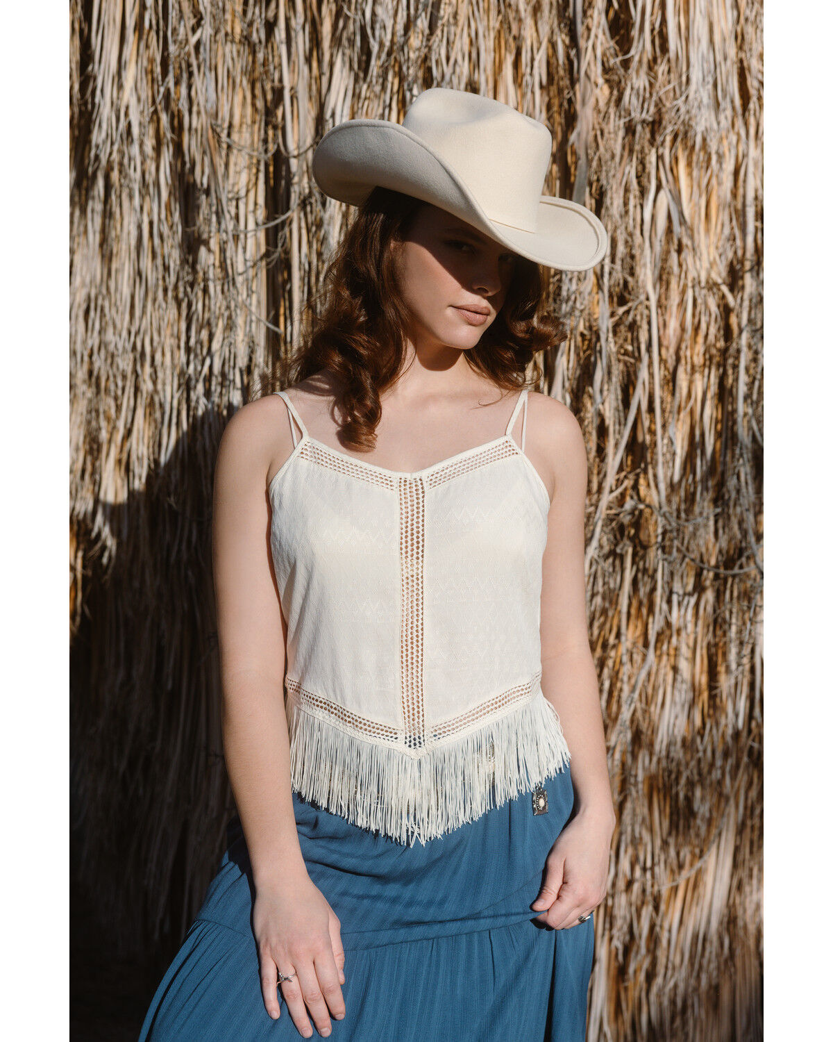 Women's Idyllwind Briarwick Jacquard Print Fringe And Lace Tank Top