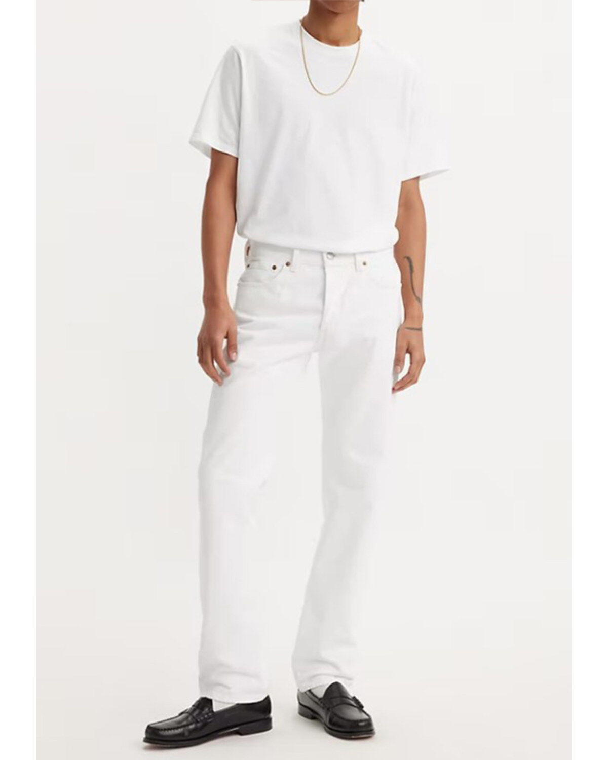 Men's Levi's 501 Optic Daisy White Original Fit Rigid Denim Jeans