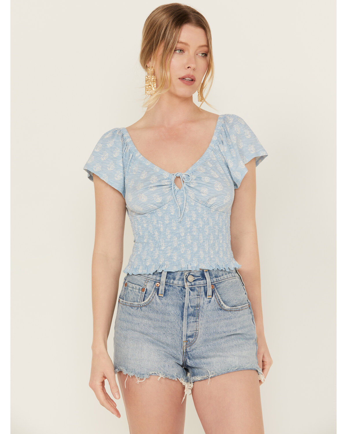 Women's Bila Floral Print Short Sleeve Shirt