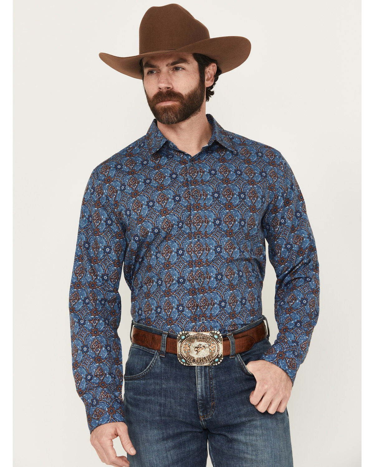 Men's Gibson Trading Co City Limits Medallion Print Long Sleeve Button
