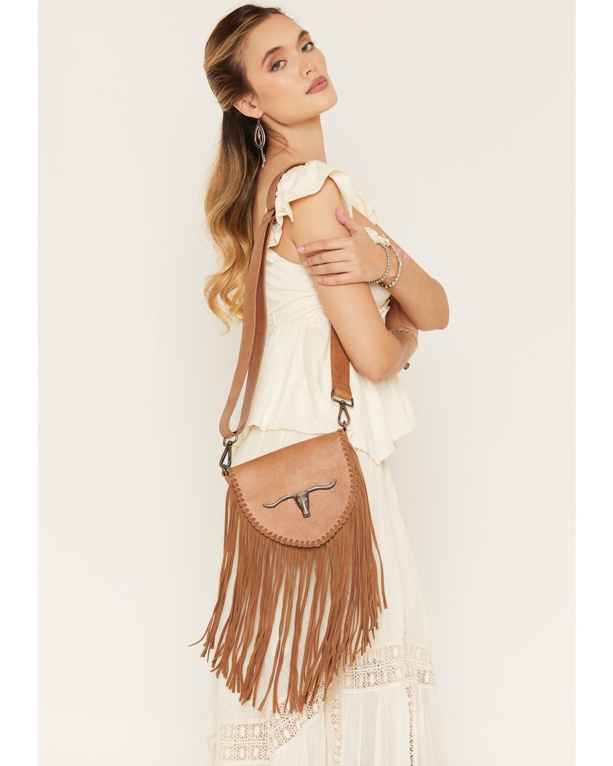 Women's Idyllwind Esperanza Longhorn Fringe Crossbody Handbag