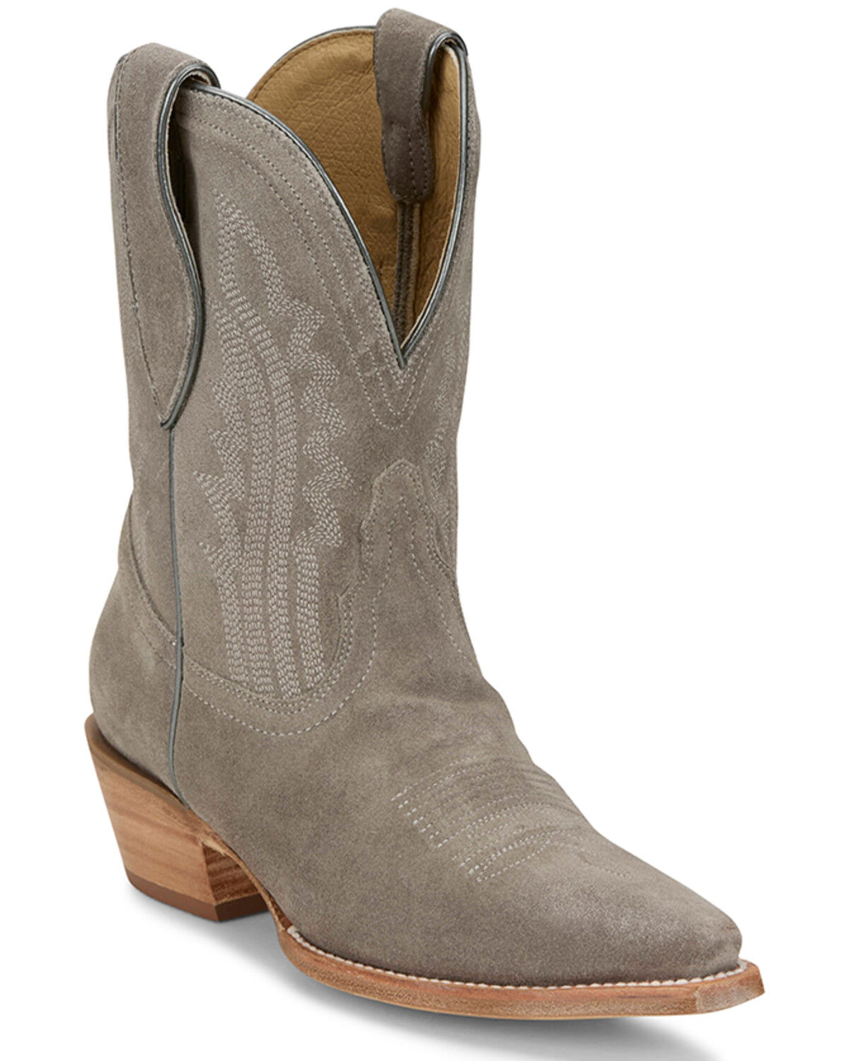 Women's Tony Lama Lea Suede Western Booties - Snip Toe