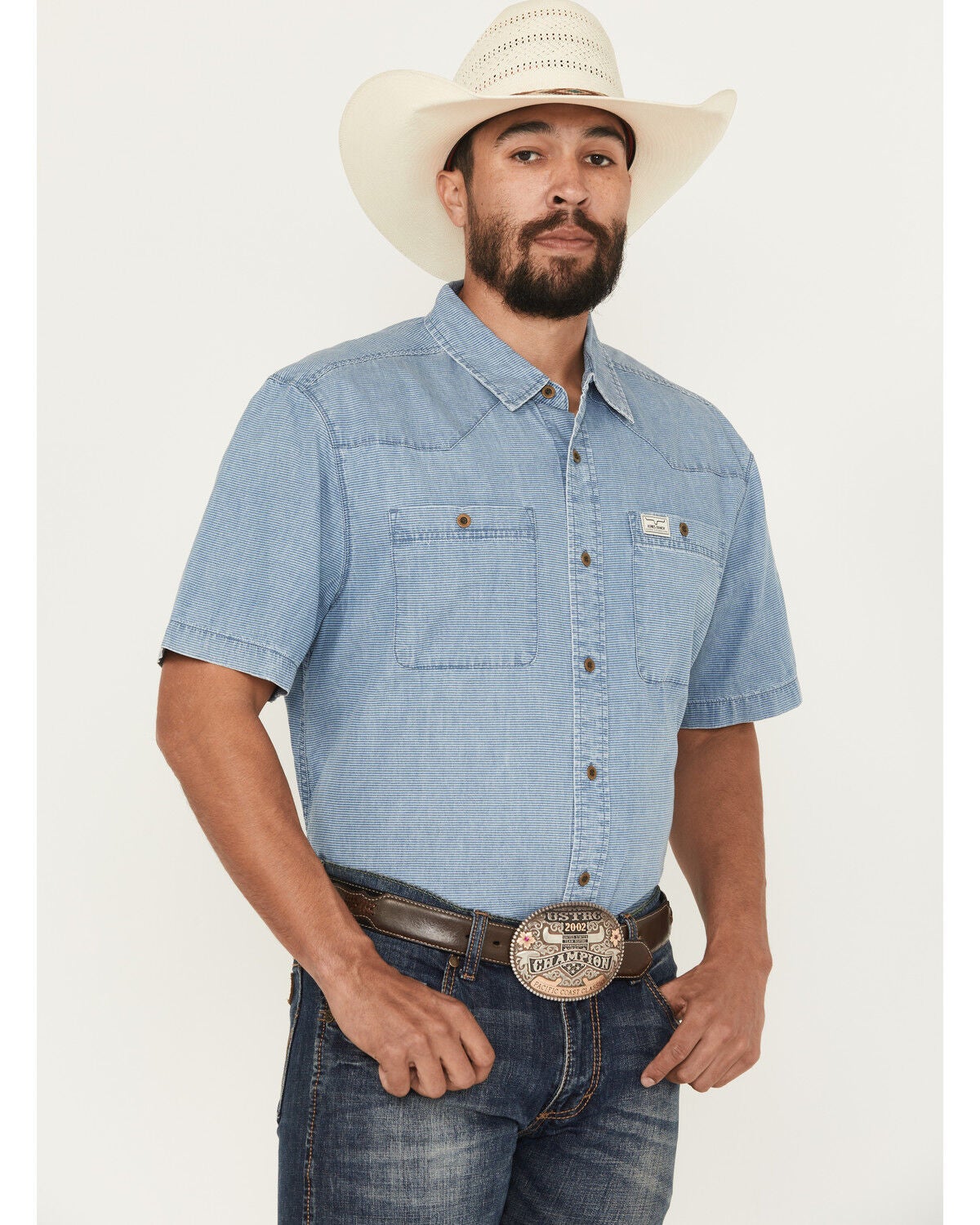 Men's Kimes Ranch Shifter Solid Short Sleeve Button-Down Western Shirt