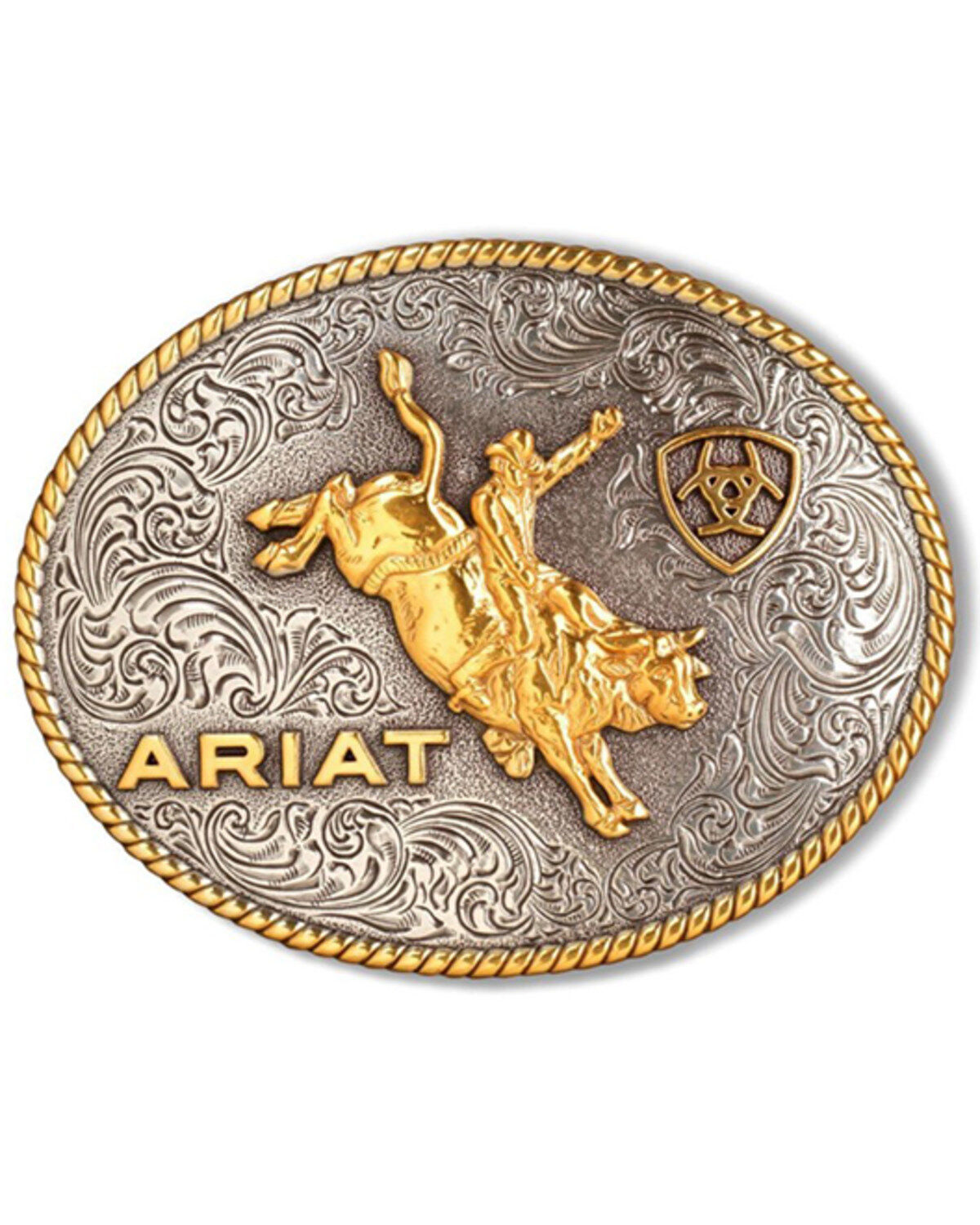 Men's Ariat Two-Toned Oval Roper Bullrider Buckle