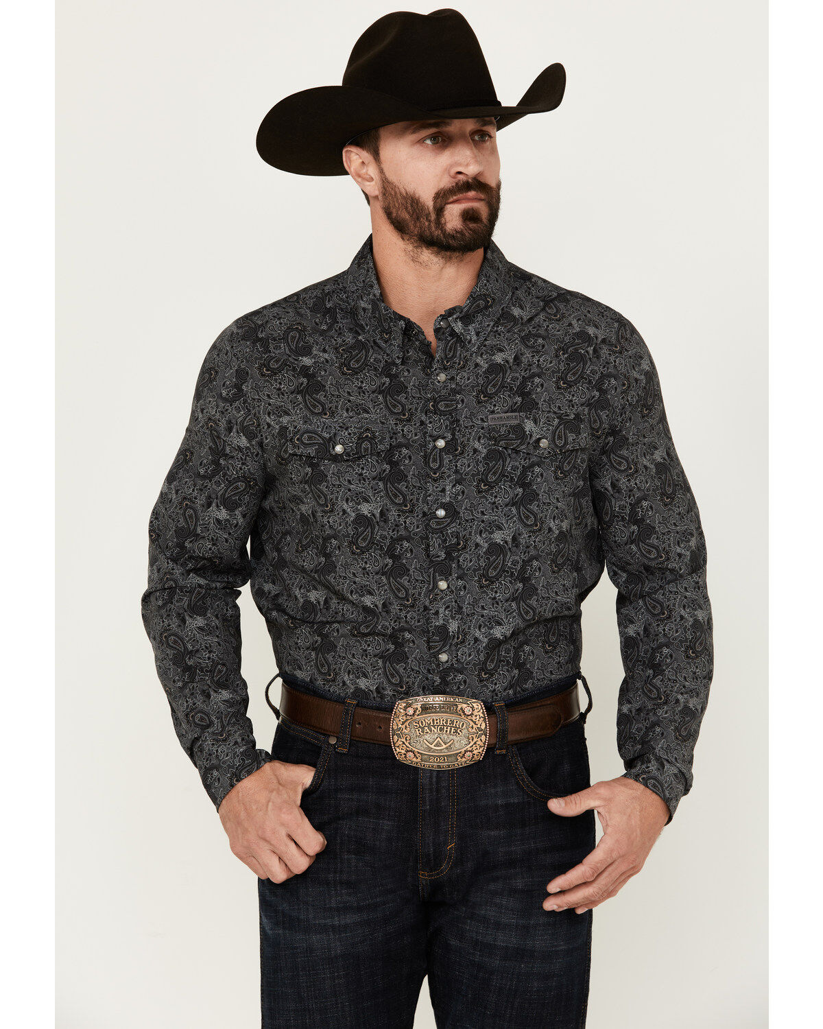 Men's Panhandle Paisley Print Long Sleeve Snap Performance Western Shi