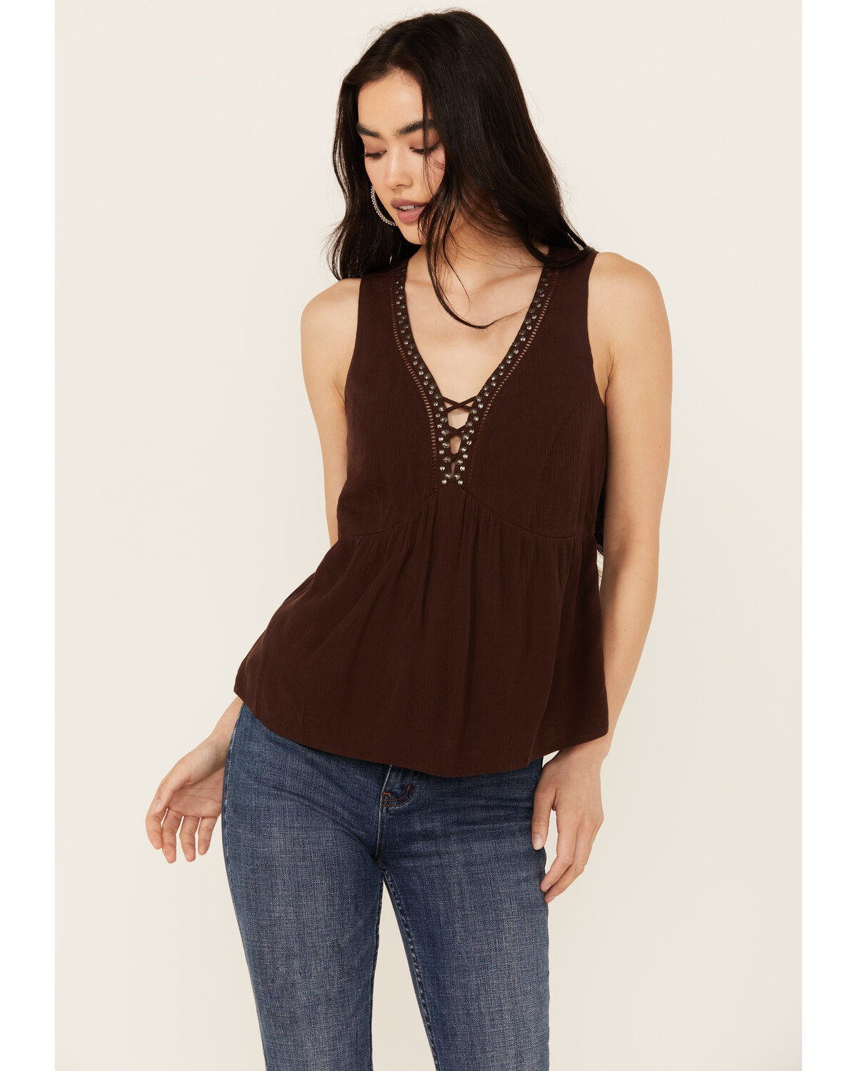 Women's Idyllwind Spruce Criss Cross Front Embellished Tank