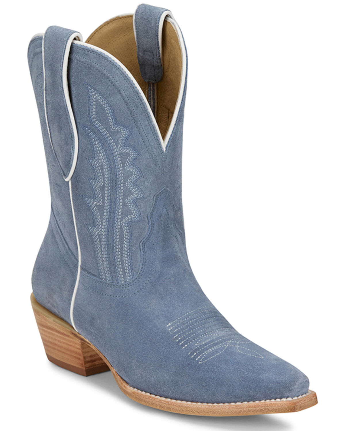 Women's Tony Lama Lea Suede Western Booties - Snip Toe