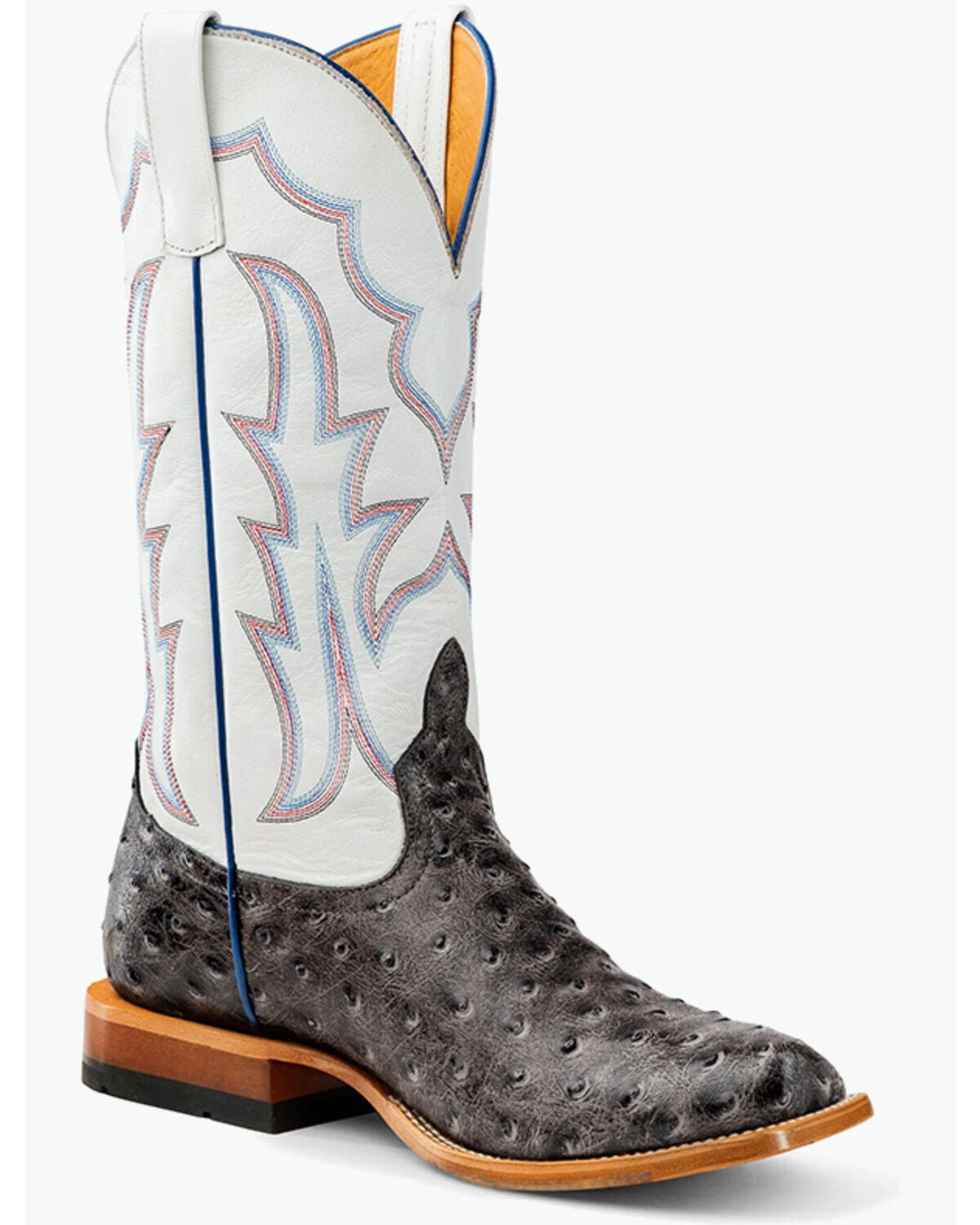 Men's Horse Power Ostrich Print Western Boots - Square Toe