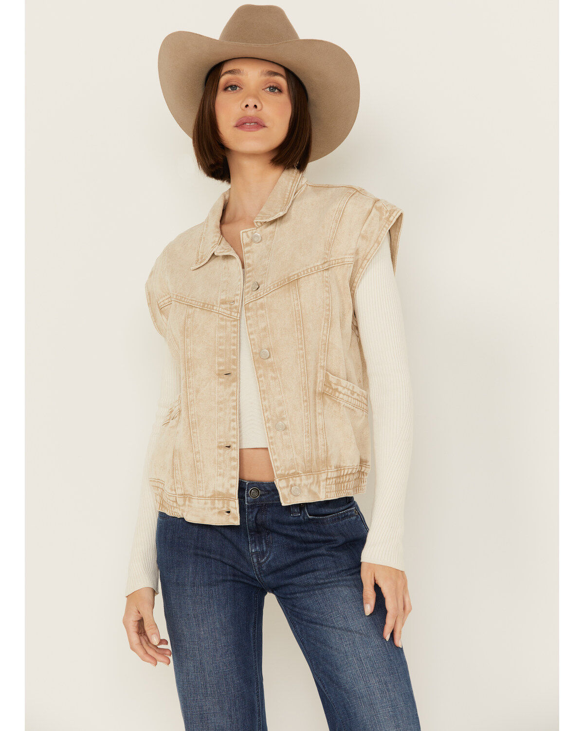 Women's Revel Button-Down Denim Vest