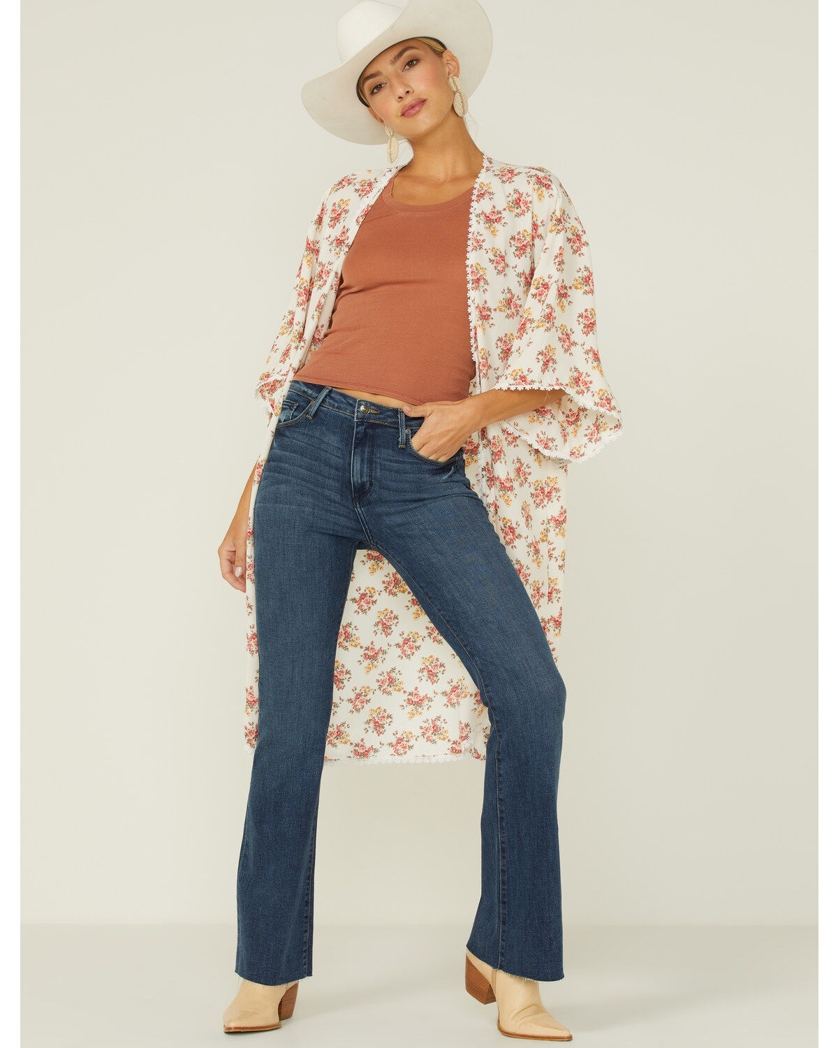 Women's Wild Moss Floral Chiffon Kimono