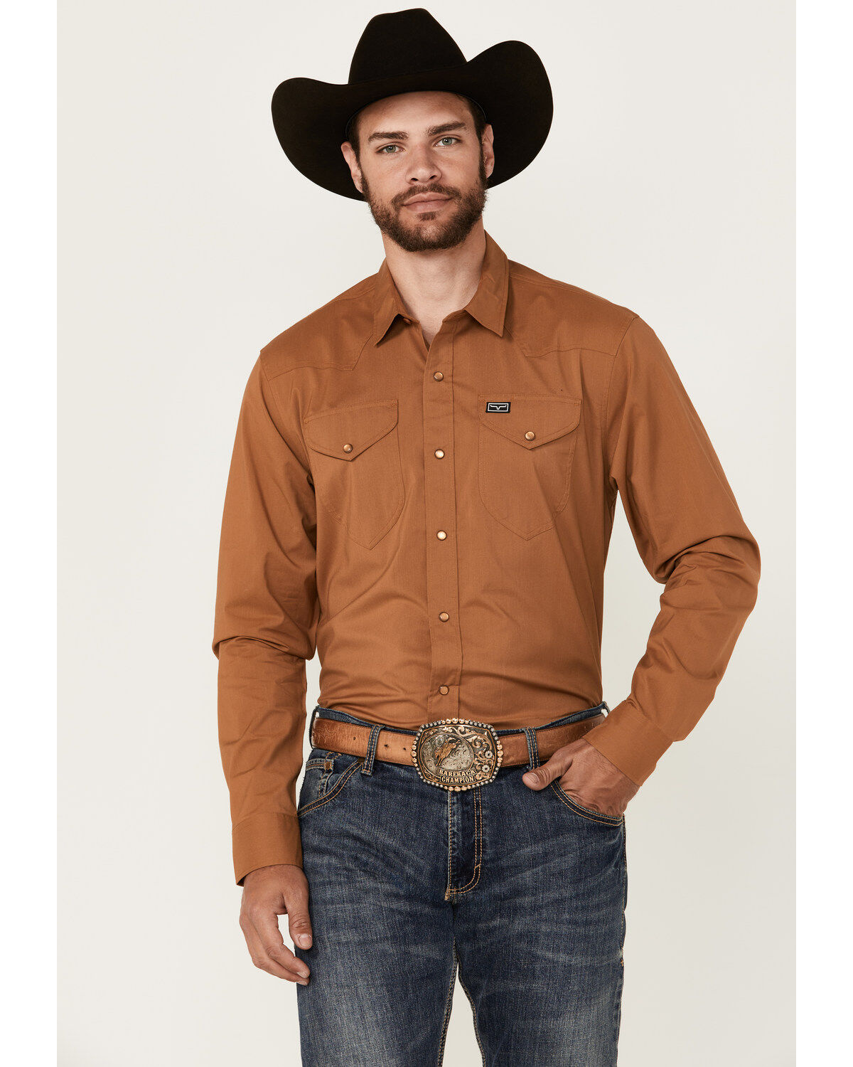 Men's Kimes Ranch Blackout Solid Long Sleeve Snap Performance Western