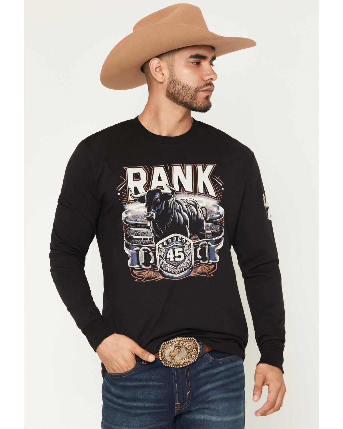Men's RANK 45 Buckle Up Long Sleeve Graphic T-Shirt