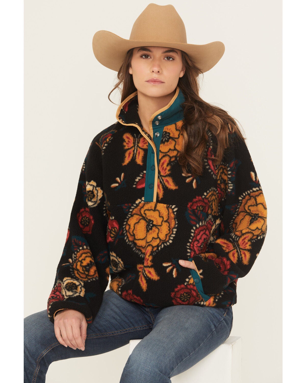 Women's Wrangler Retro Floral Print Sherpa Pullover