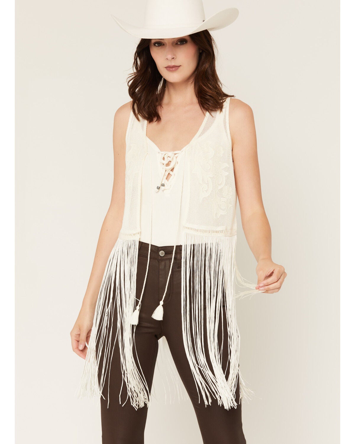 Women's Idyllwind Rhea Embroidered Mesh Fringe Vest