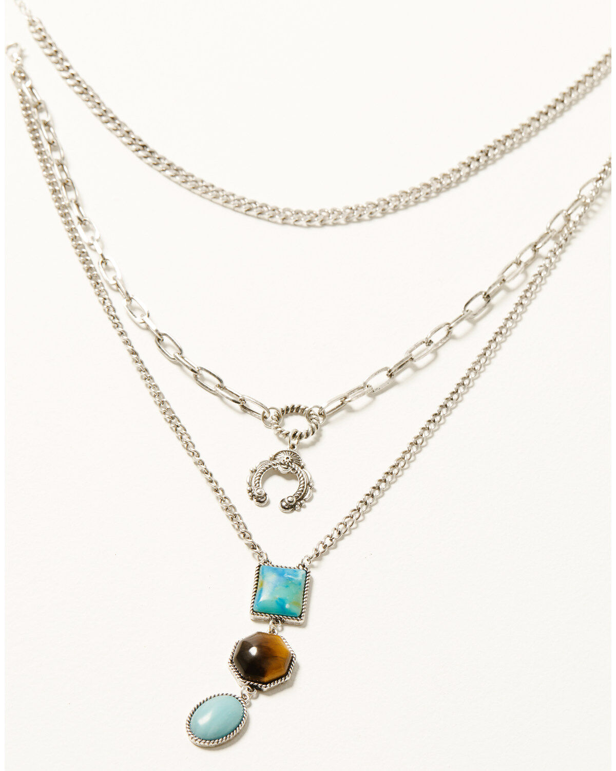 Women's Shyanne Juniper Sky Tri-Gem Necklace Set - 2 Piece