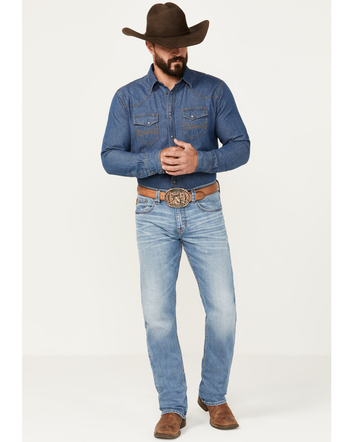 Men's Moonshine Spirit Legend Light Wash Slim Straight Stretch Denim J