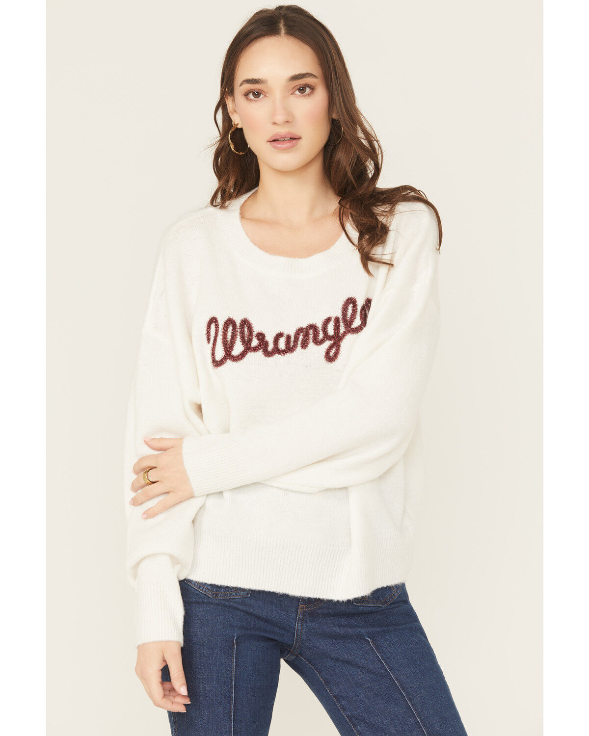 Women's Wrangler Retro Glitter Logo Sweater