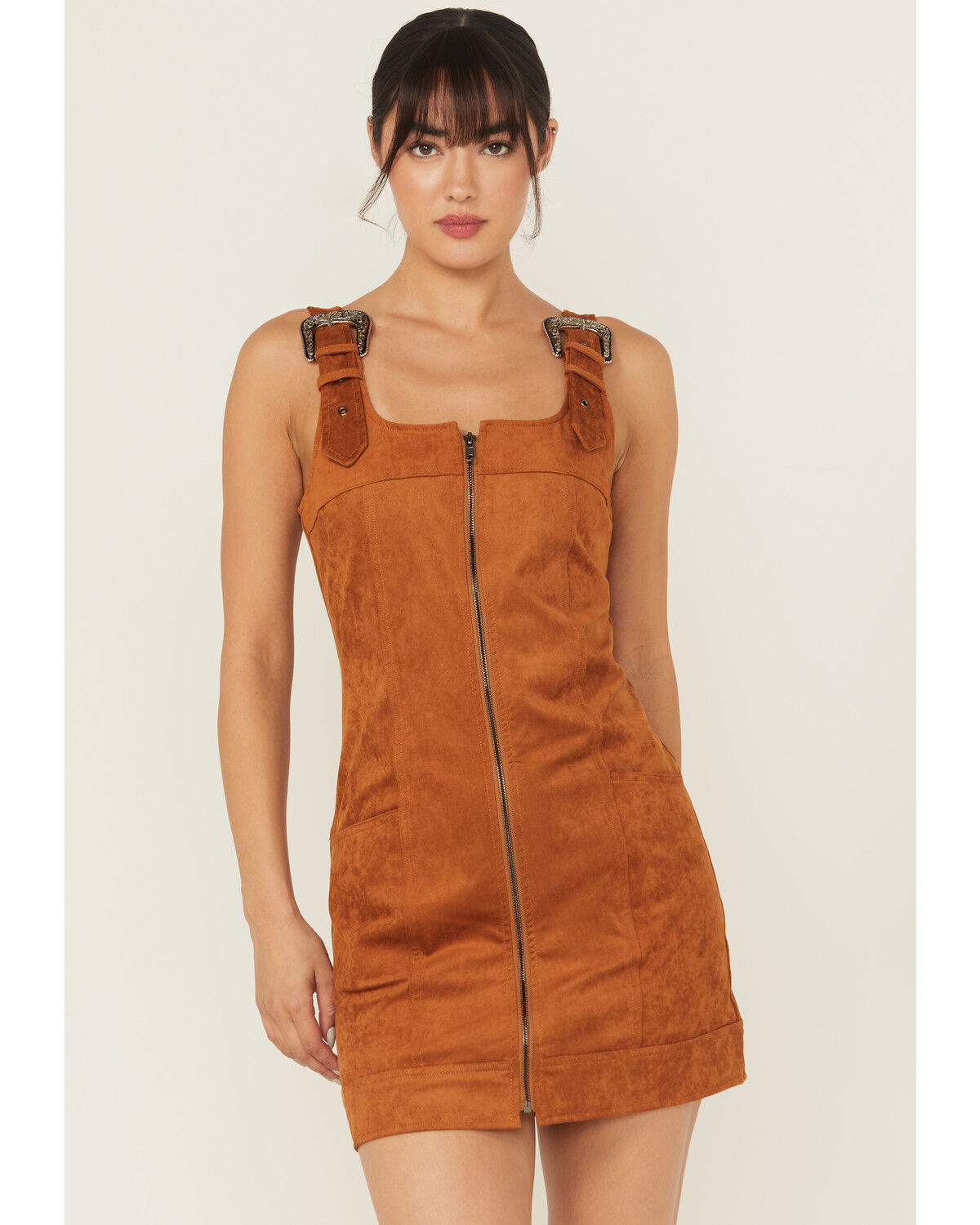 Women's Blue B Buckle Strap Mini Dress