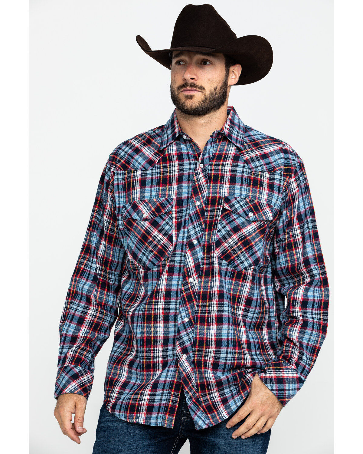 Men's Resistol Crook Small Plaid Long Sleeve Western Shirt