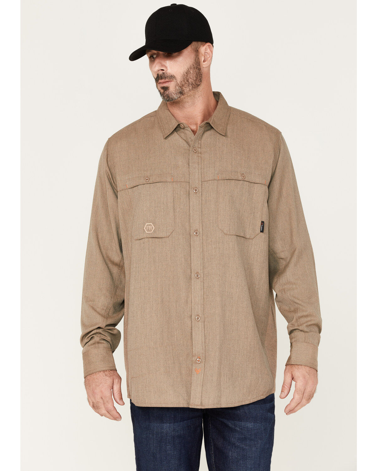 Men's Hawx FR Vented Solid Long Sleeve Button-Down Work Shirt