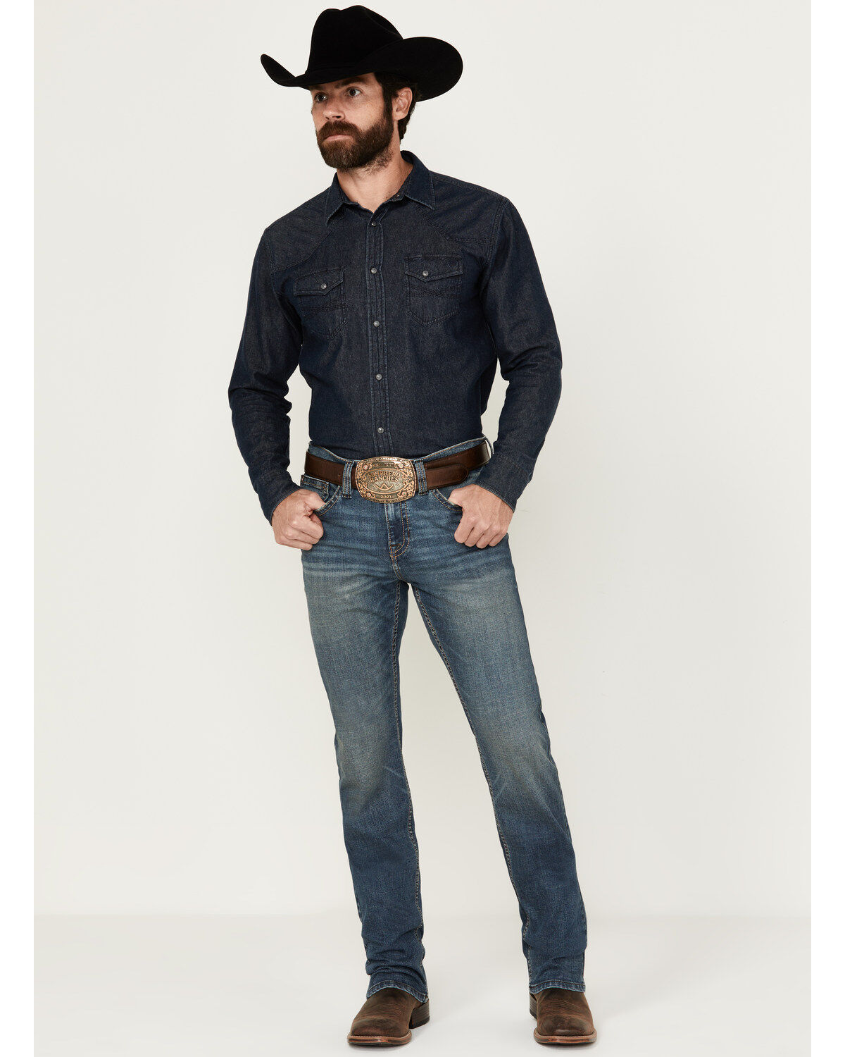 Men's Cody James Grullo Medium Wash Slim Straight Stretch Denim Jeans