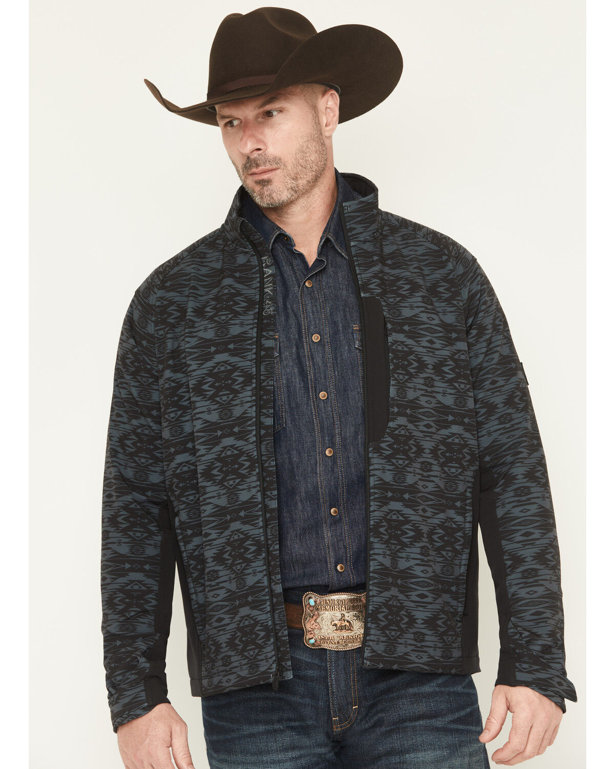 Men's RANK 45 Aries Tonal Southwestern Softshell Jacket - Big