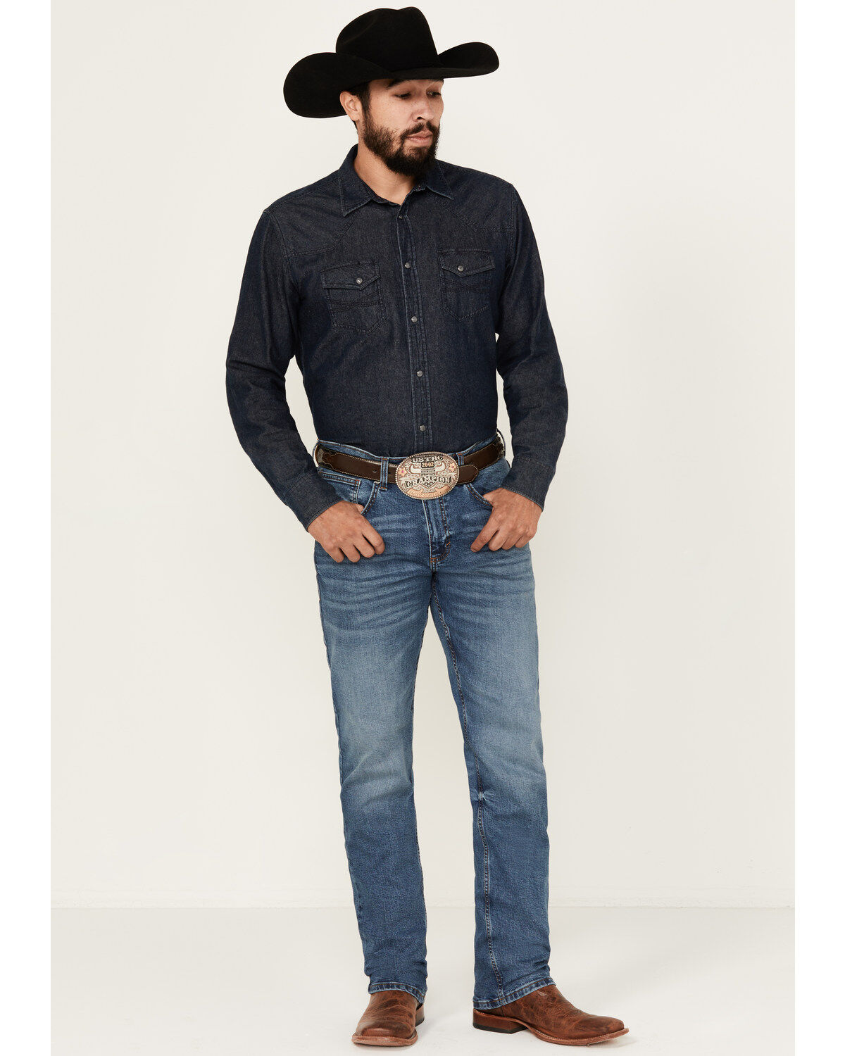 Men's Wrangler 20X Lakeway Medium Dark Wash Slim Straight Stretch Deni