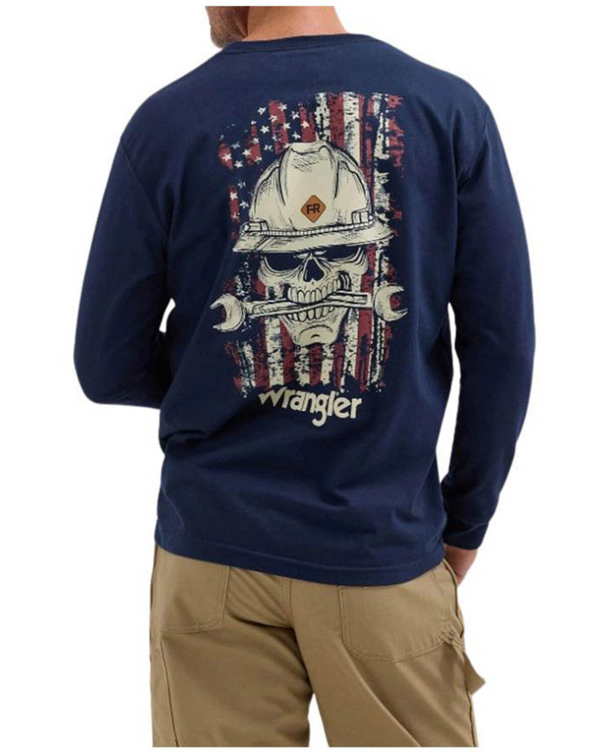 Men's Wrangler FR Skull Logo Long Sleeve Work Shirt - Big