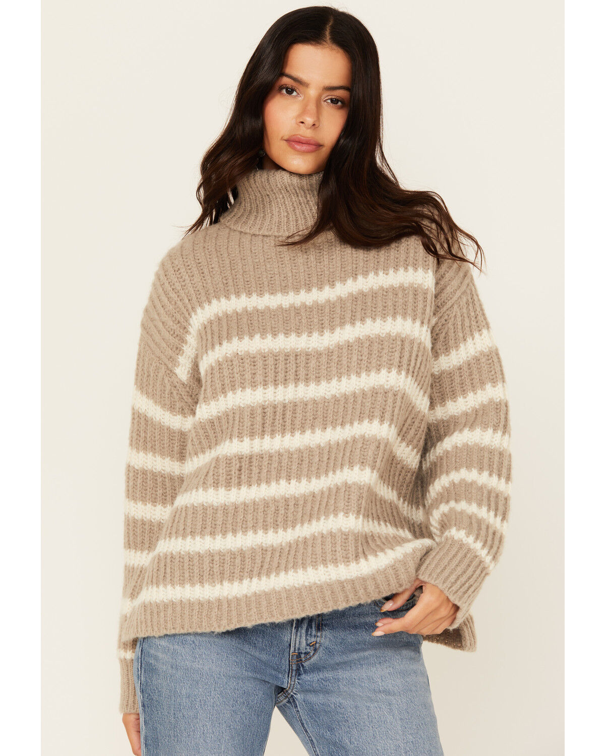 Women's Sadie & Sage Striped Turtleneck Sweater