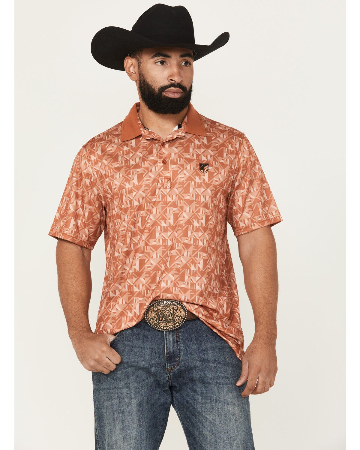 Men's RANK 45 Uptown Southwestern Print Short Sleeve Button-Down Polo