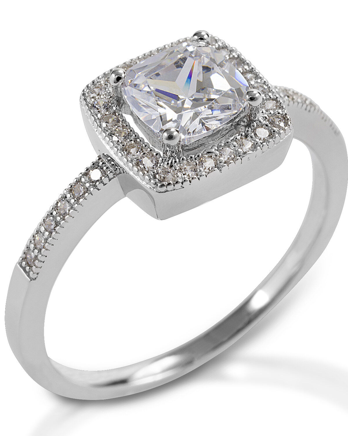 Women's Kelly Herd Square Bevel Set Pave Ring