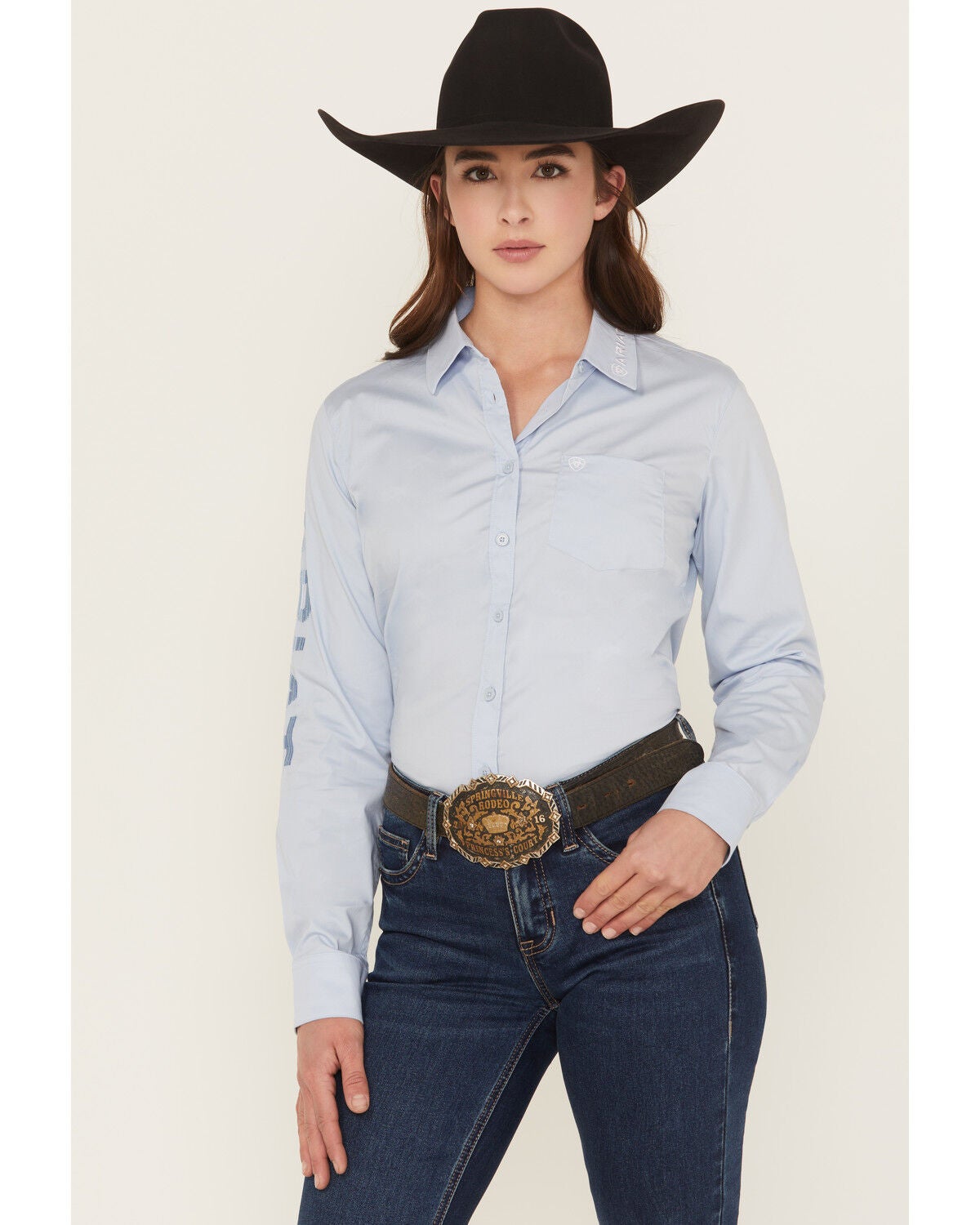 Women's Ariat Team Kirby Embroidered Long Sleeve Button-Down Stretch W