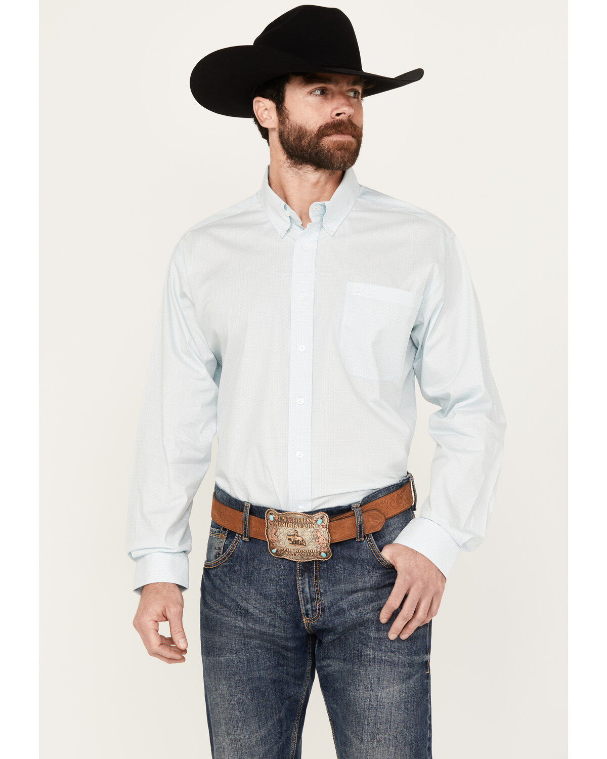 Men's Cinch Diamond Geo Print Long Sleeve Button Down Western Shirt