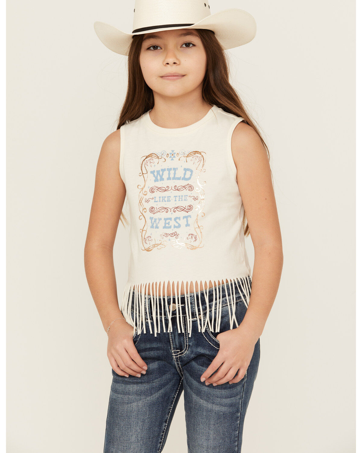 Girls' Shyanne Wild Like The West Fringe Graphic Tank Top